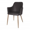 SILLON TAPIZADO POLIPIEL GRIS OSCURO PATA HAYA