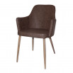 SILLON TAPIZADO POLIPIEL MARRON PATA HAYA