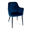 SILLON TAPIZADO TERCIOPELO AZUL PATA NEGRA