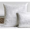 COJIN 45*45 BLANCO/PLATA ABSTRACTO