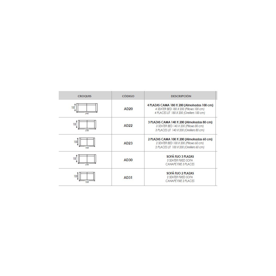 SOFA CAMA ITALIANO DUNIA
