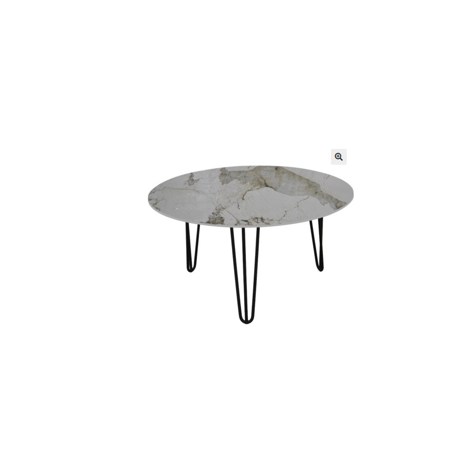 MESA CENTRO REDONDA VINTAGE NEGRO ROBLE