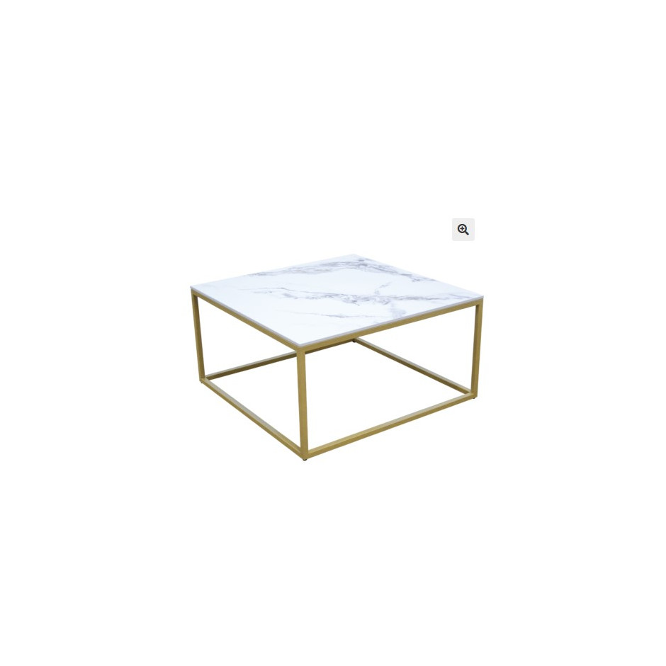 MESA CENTRO 80cm dorada CUBO