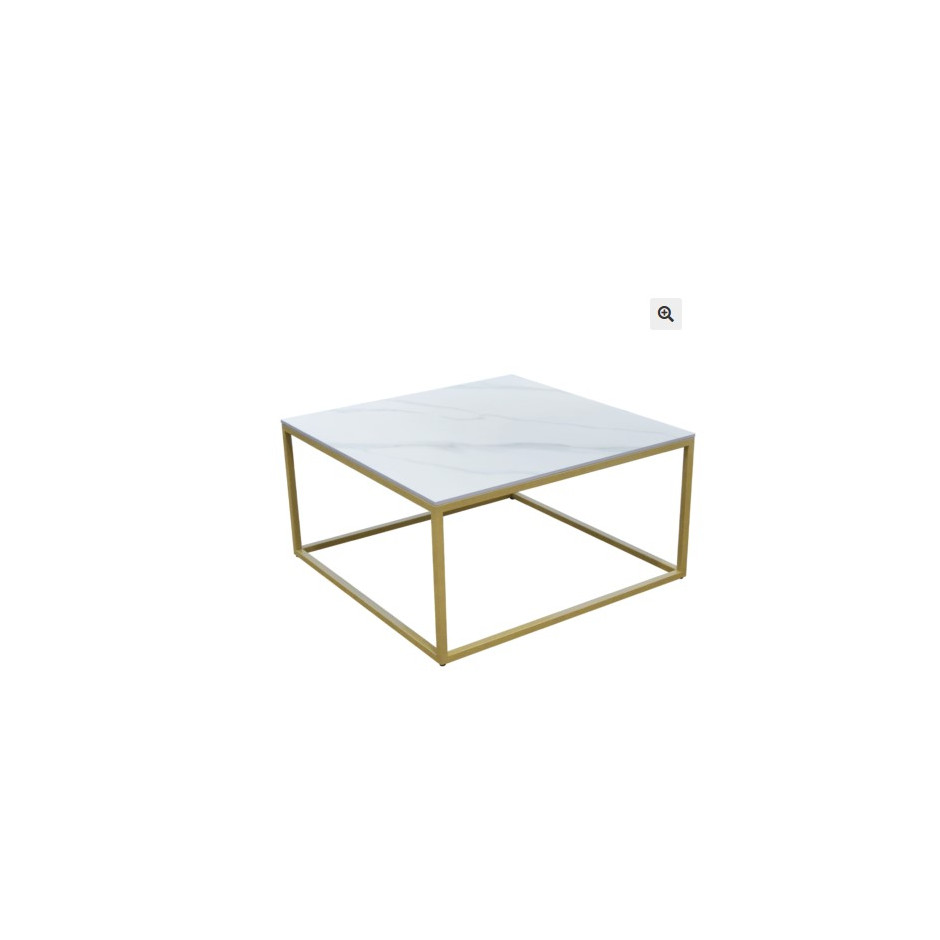 MESA CENTRO 80cm dorada CUBO