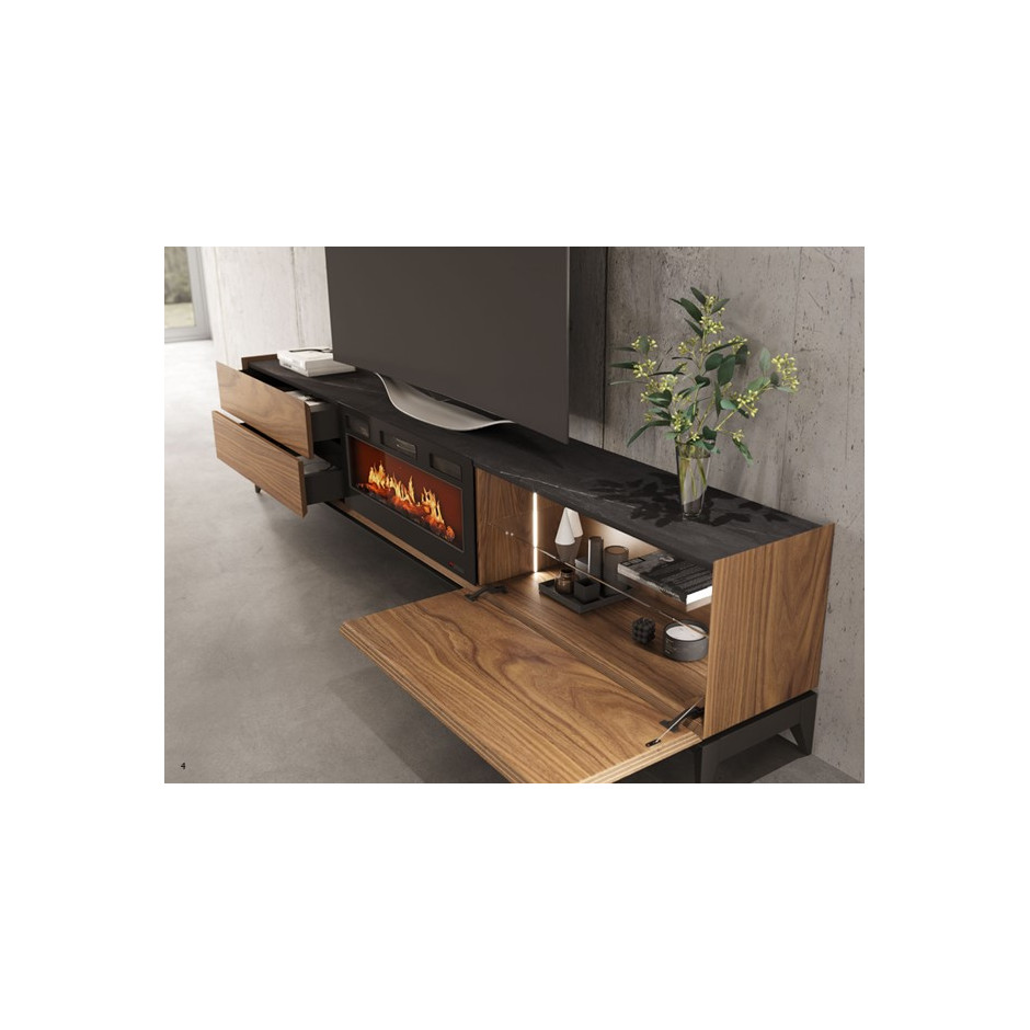 MUEBLE TV CON CHIMENEA FIII01