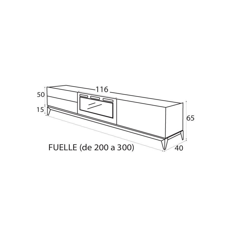 MUEBLE TV CON CHIMENEA FIII01
