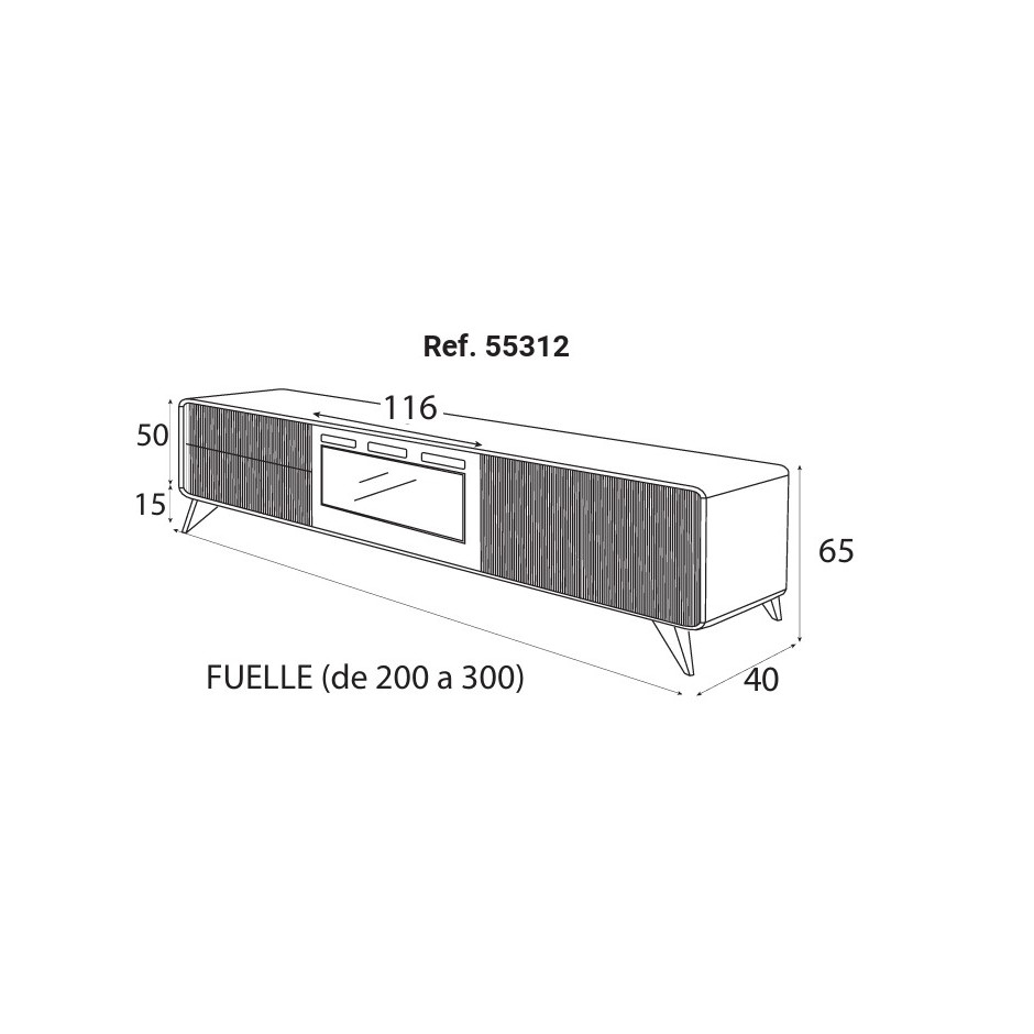 MUEBLE TV CON CHIMENEA FIII02