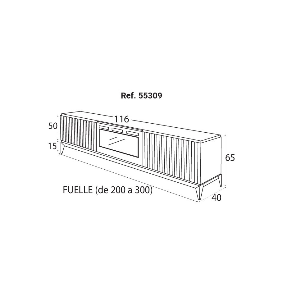 MUEBLE TV CON CHIMENEA FIII04