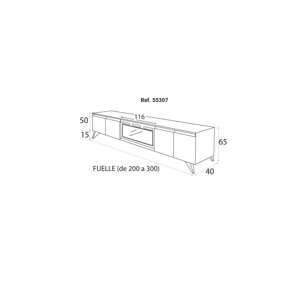 MUEBLE TV CON CHIMENEA FIII05