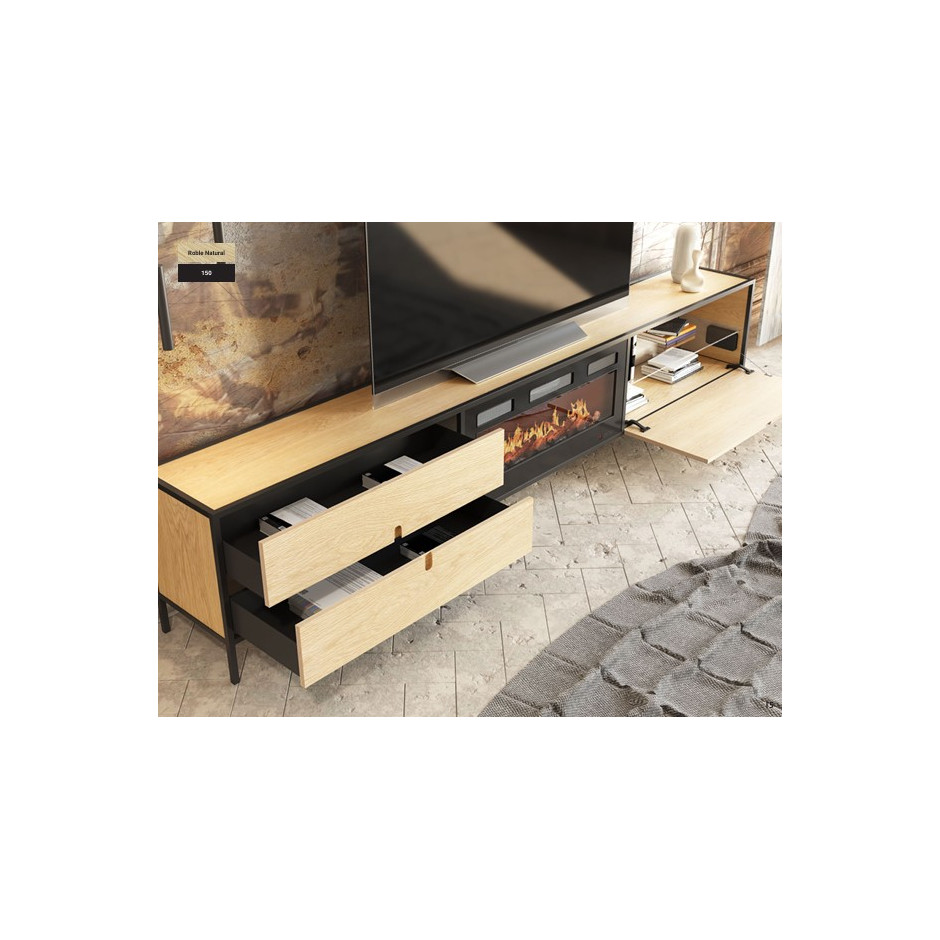 MUEBLE TV CON CHIMENEA FIII06