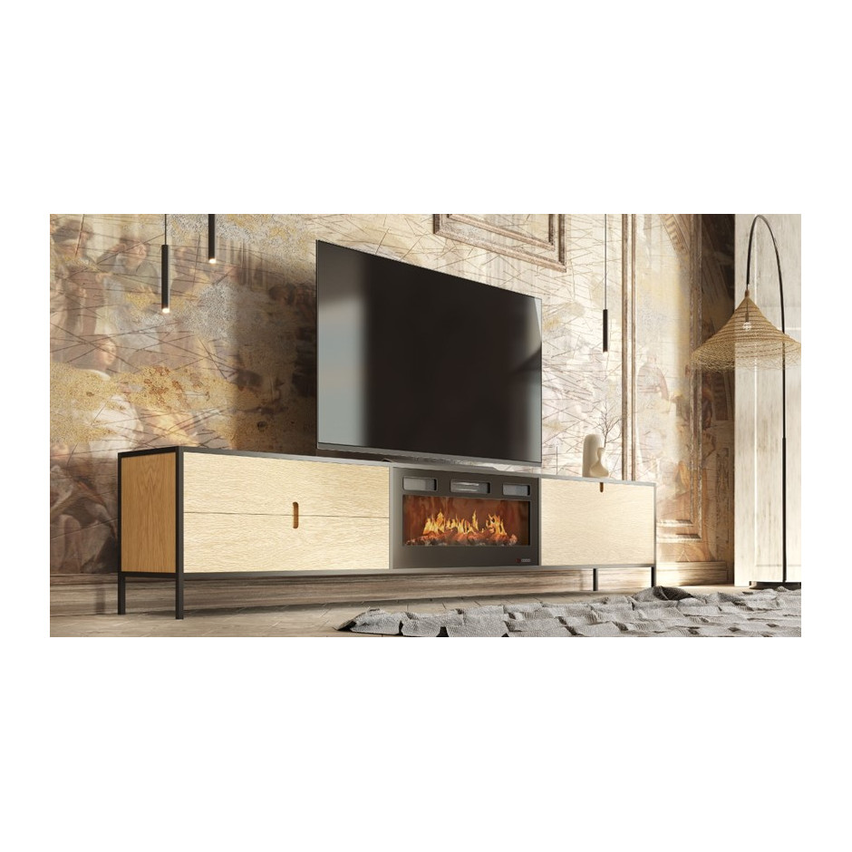 MUEBLE TV CON CHIMENEA FIII06