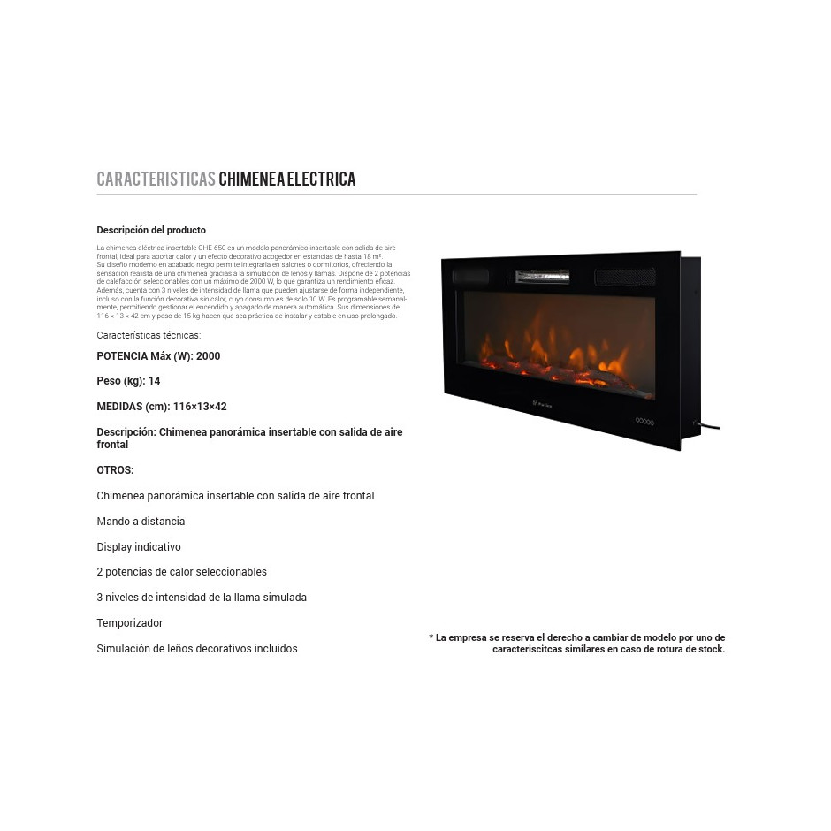 MUEBLE TV CON CHIMENEA FIII08