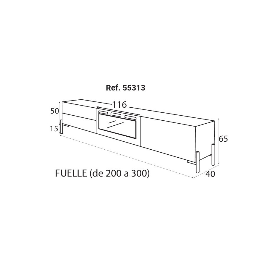 MUEBLE TV CON CHIMENEA FIII10
