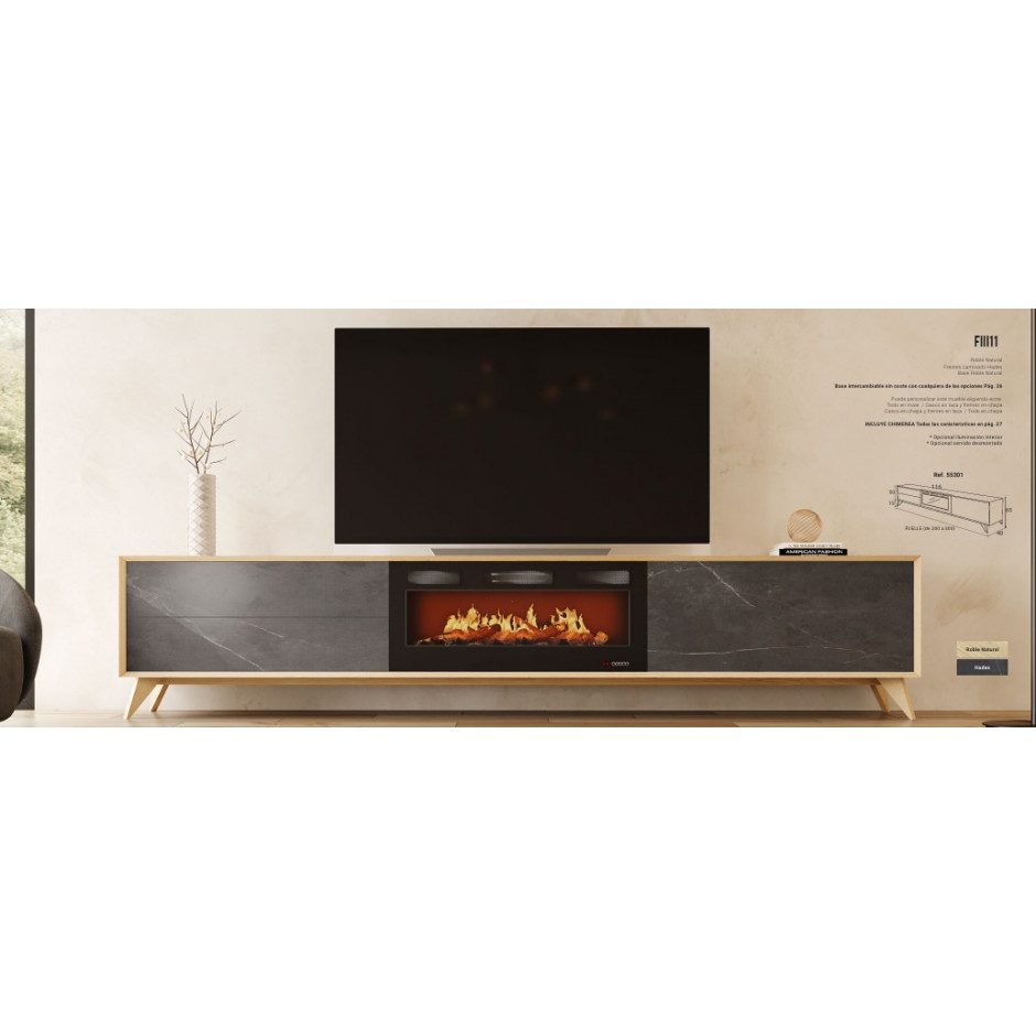 MUEBLE TV CON CHIMENEA FIII11