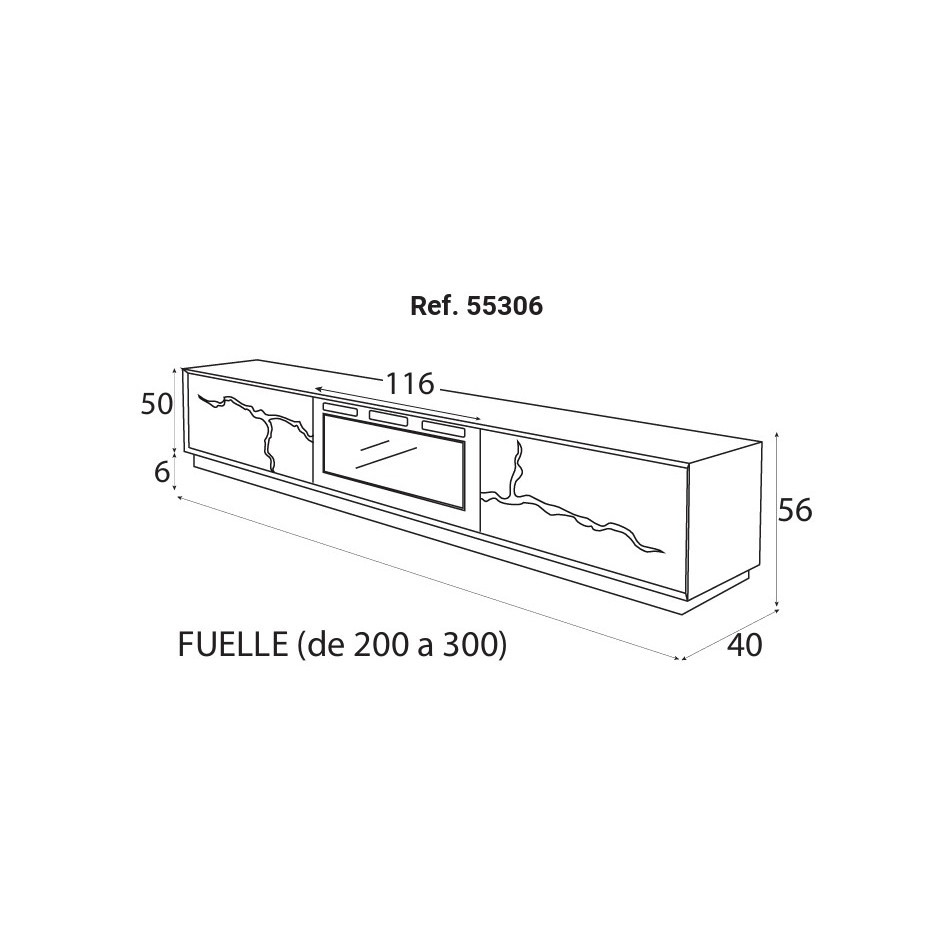 MUEBLE TV CON CHIMENEA FIII12