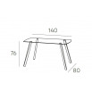 MESA COMEDOR 140*80*76 CRYSTAL