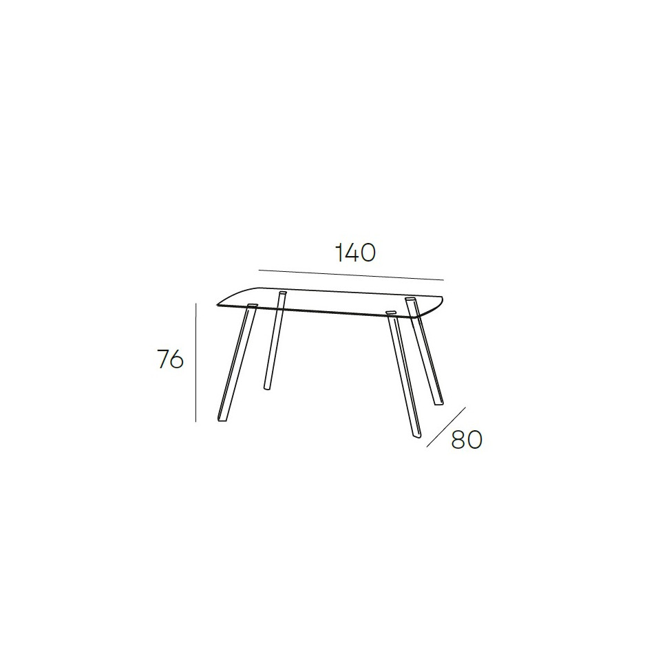 MESA COMEDOR 140*80*76 CRYSTAL