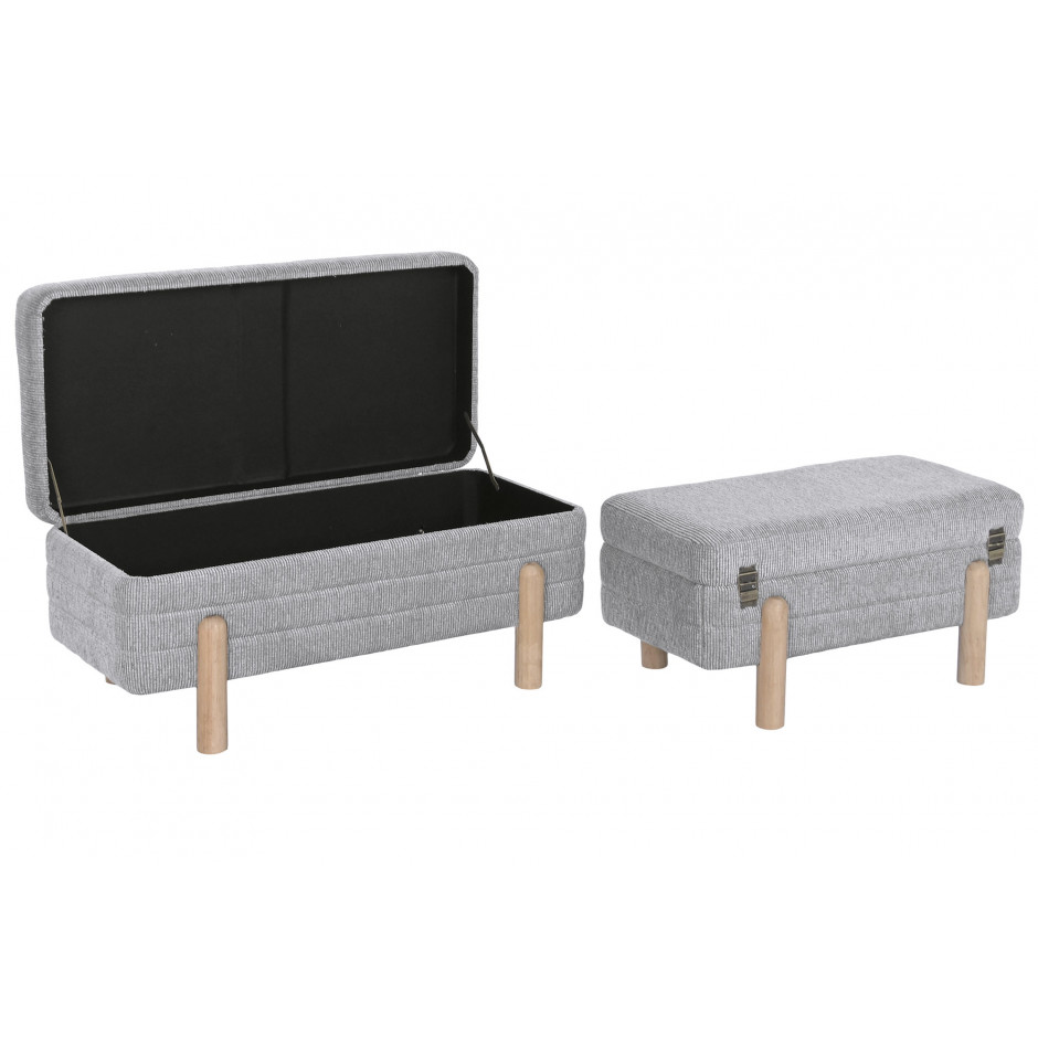 BAUL TAPIZADO GRIS